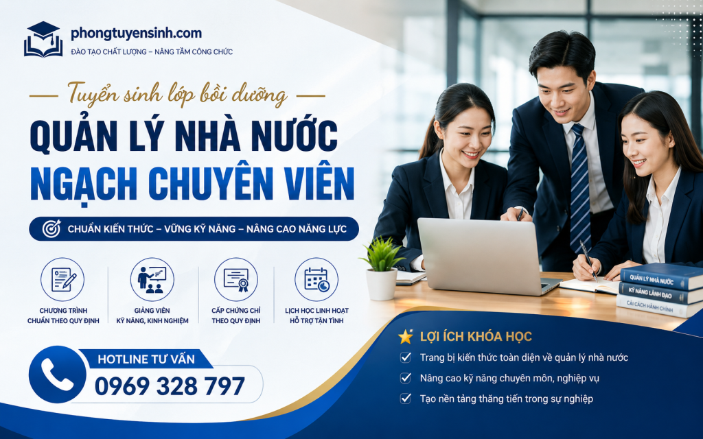 tuyển sinh lớp bồi dưỡng quản lý nhà nước ngạch chuyên viên