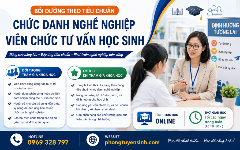bồi dưỡng tiêu chuẩn cdnn viên chức tư vấn học sinh