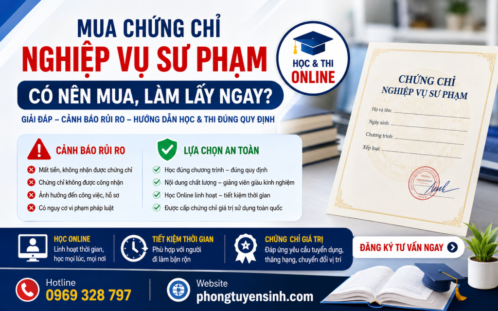 mua chứng chỉ nghiệp vụ sư phạm