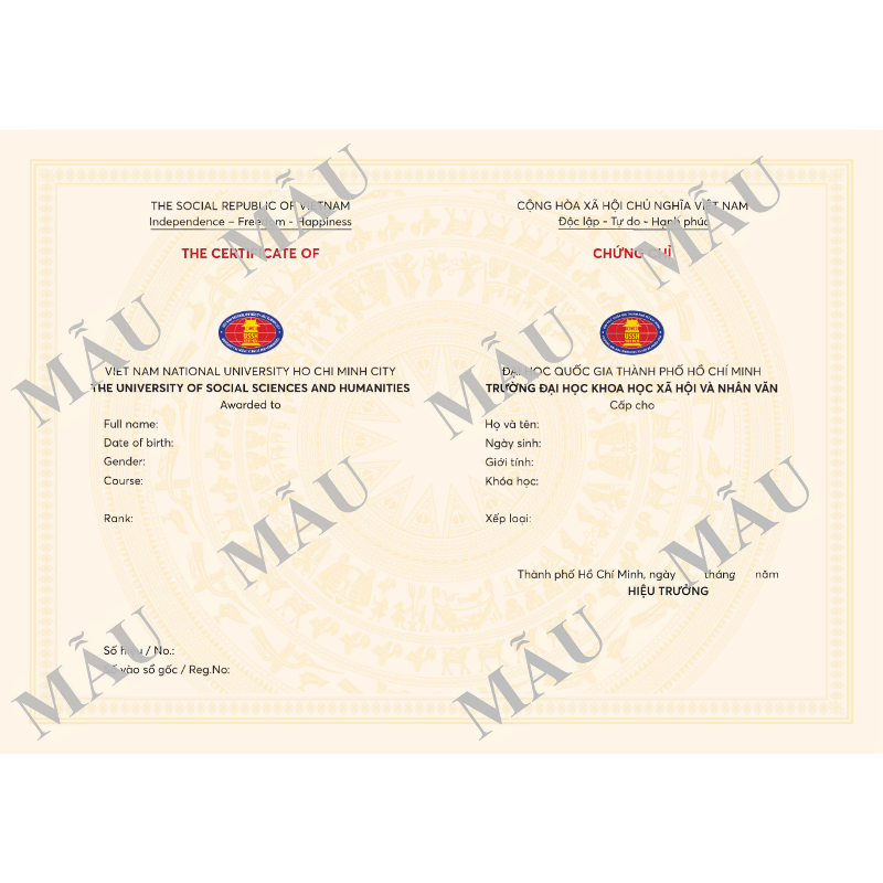 mặt sau mẫu chứng chỉ